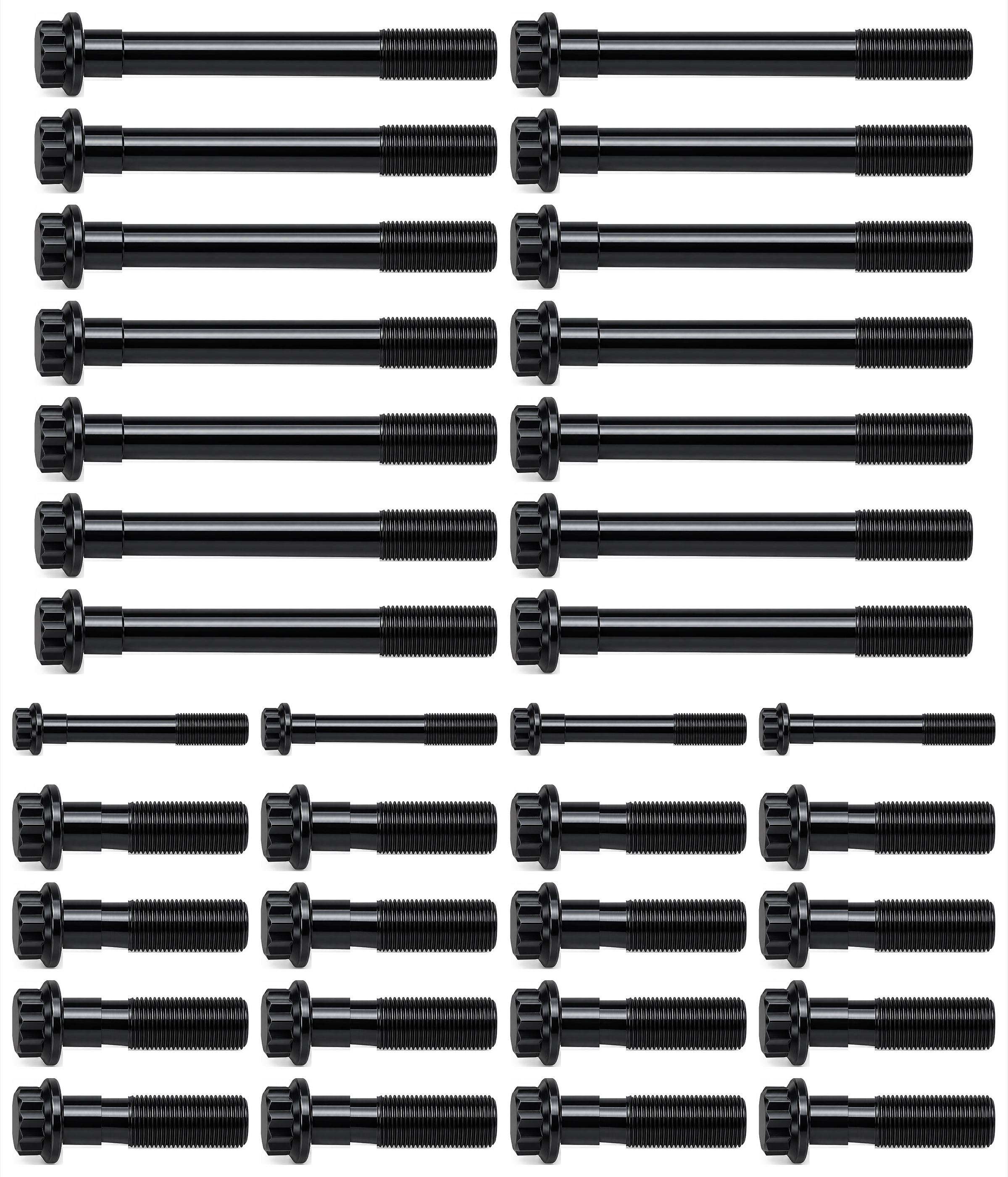 Chevy BBC 454 Head Bolt Kit - (suits PCE Heads 8 Long Bolts)
